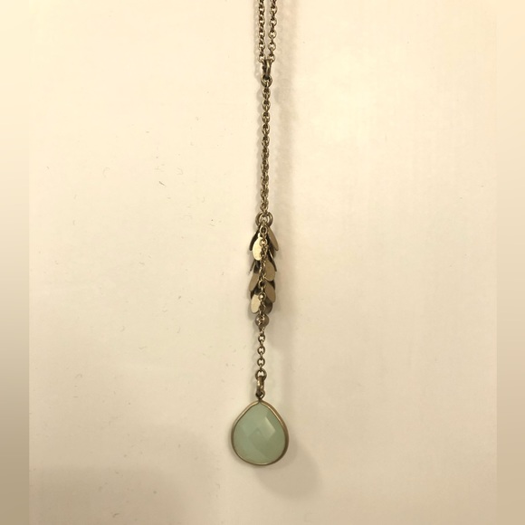 J Crew Green Stone Lariat Necklace - Picture 3 of 4